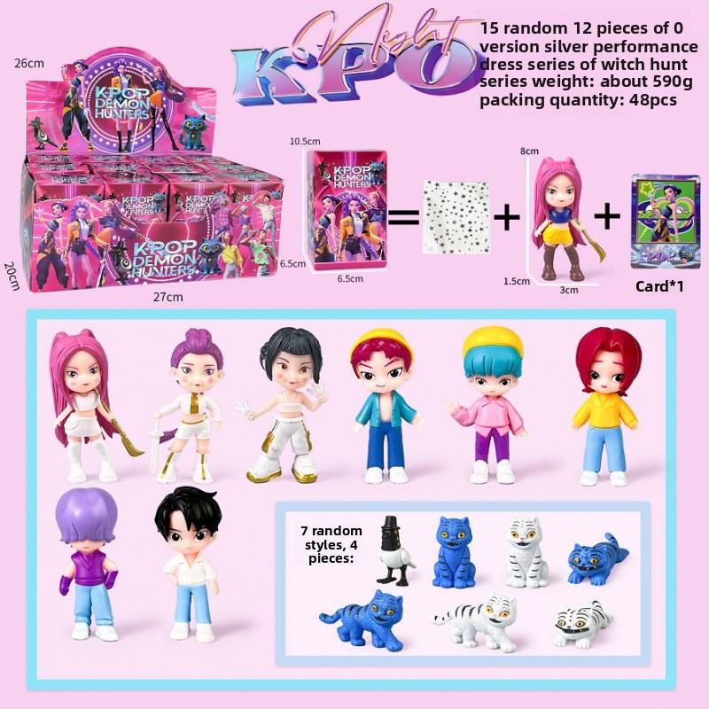 K-Pop Новая группа девушек-охотниц на демонов Мужская группа Фигурка Модель Слепая коробка Tide Play Кукла Украшение