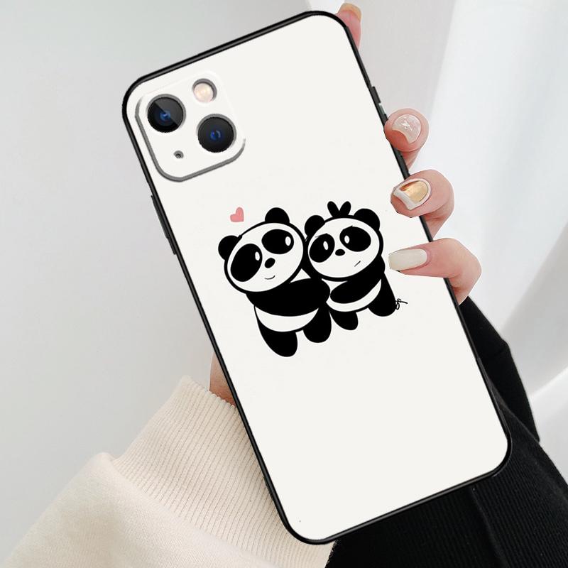 Мультяшный чехол для телефона с пандой для iPhone 17 Pro Max 15 14 13 11 12 16 Pro Max mini 15 16 Plus 16e 17 Air Cover