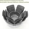 12 Pack of Pot Protectors: 3 Sizes for Perfect Stacking of Pots, Pans, Bowls, Skillets, Glassware, Bakeware, Cookware and More