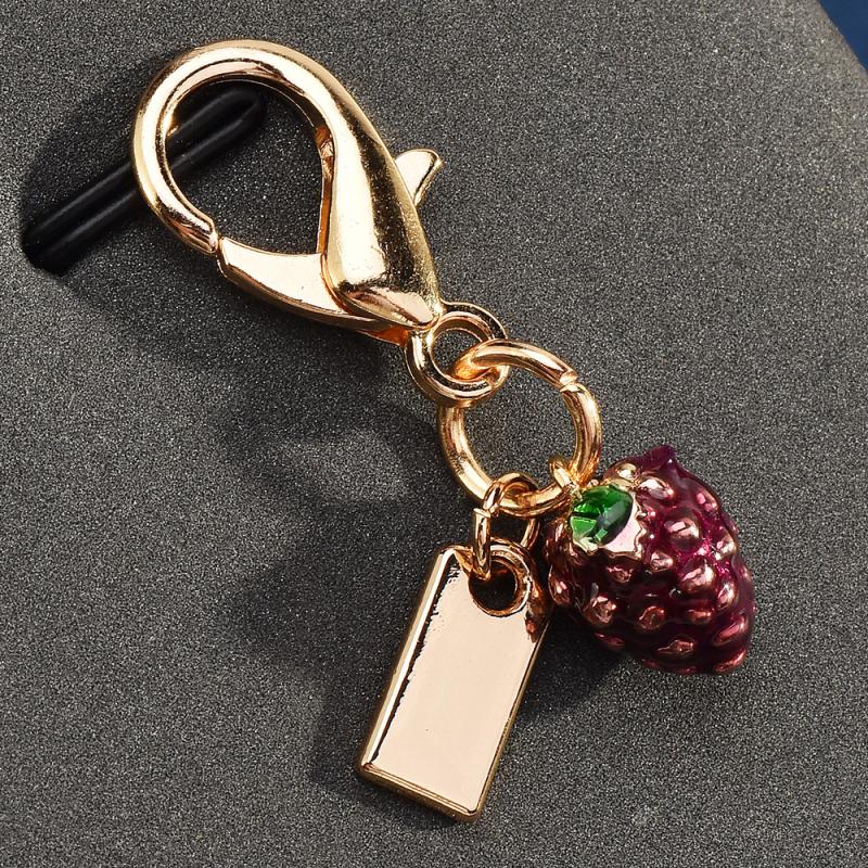 Exquisite High-End Strawberry Mushroom Keychains For Women Bag Pendant Charm Car Keyring Jewelry Gift Decoration Accessories