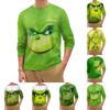 Men's Fashion Printed Round Neck Long Sleeve Bottoming Shirt Top