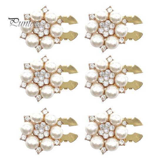 1/6 шт. Накладки на пуговицы, искусственный жемчуг, блестящие стразы, зажим для пуговиц в форме цветка с плоскогубцами, пресс-аксессуары для платья, костюма, смокинга