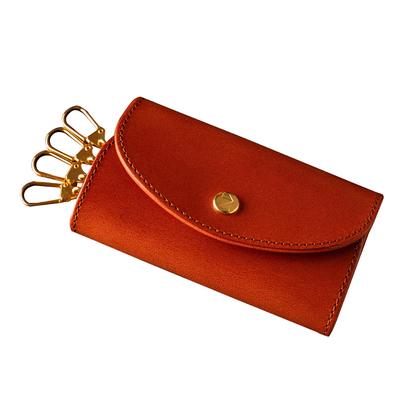 De Key Case Tochigi Leather Натуральная кожа Сделано в Японии Брелок для ключей Позолоченный 4 ряда Ключ для хранения карт R Коричневый [Am Mas] KC-026