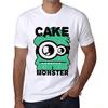 Мужская винтажная футболка Футболка с рисунком Cake Monster White