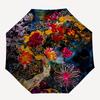 1pc Floral Fantasy Automatic Folding Umbrella, 8-Rib Durable Iron Frame, Compact Travel Umbrella for Women & Men 048