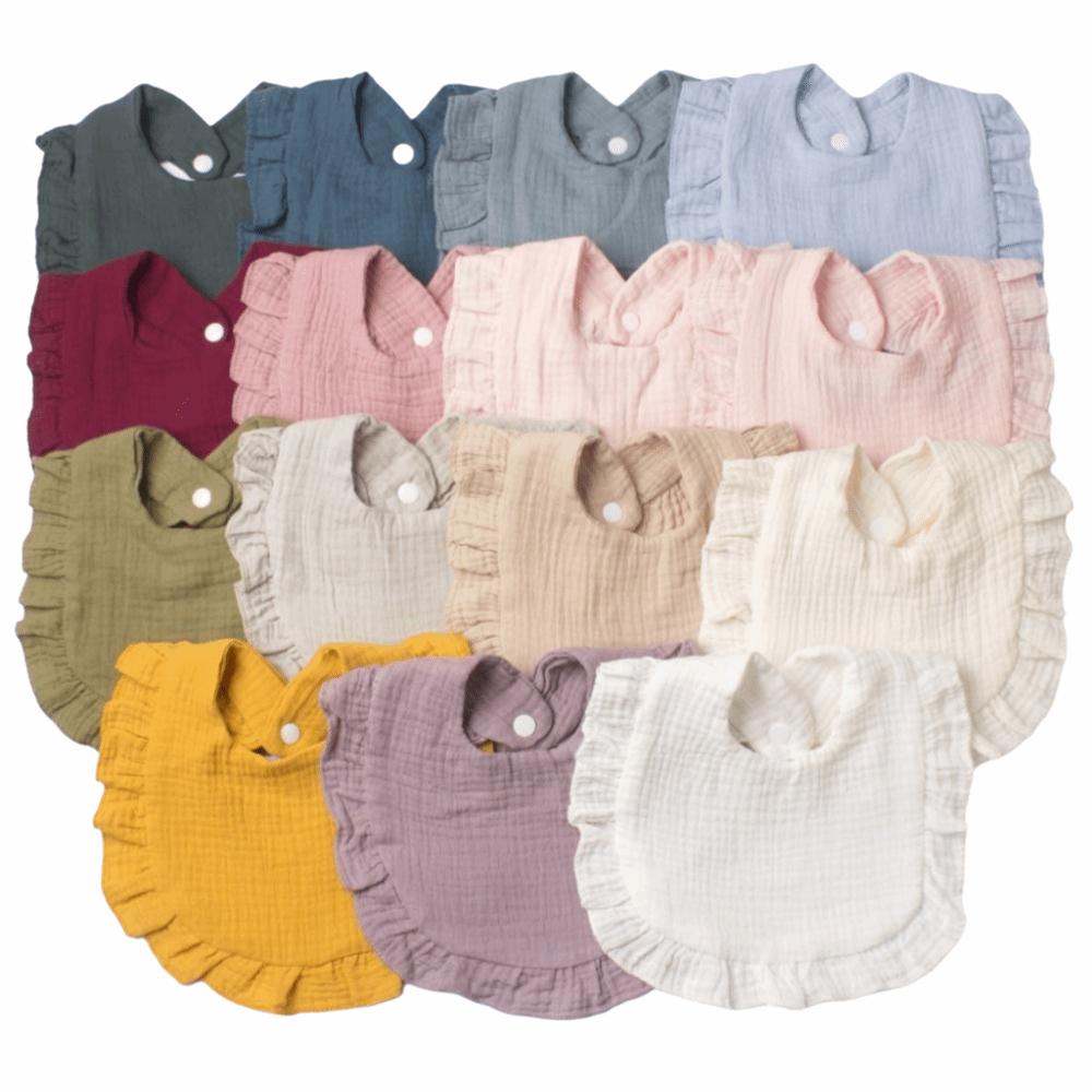 Soft Muslin Baby Bibs Solid Colored Teething Drooling Bib Bandana Drool Bibs  Boys Girls