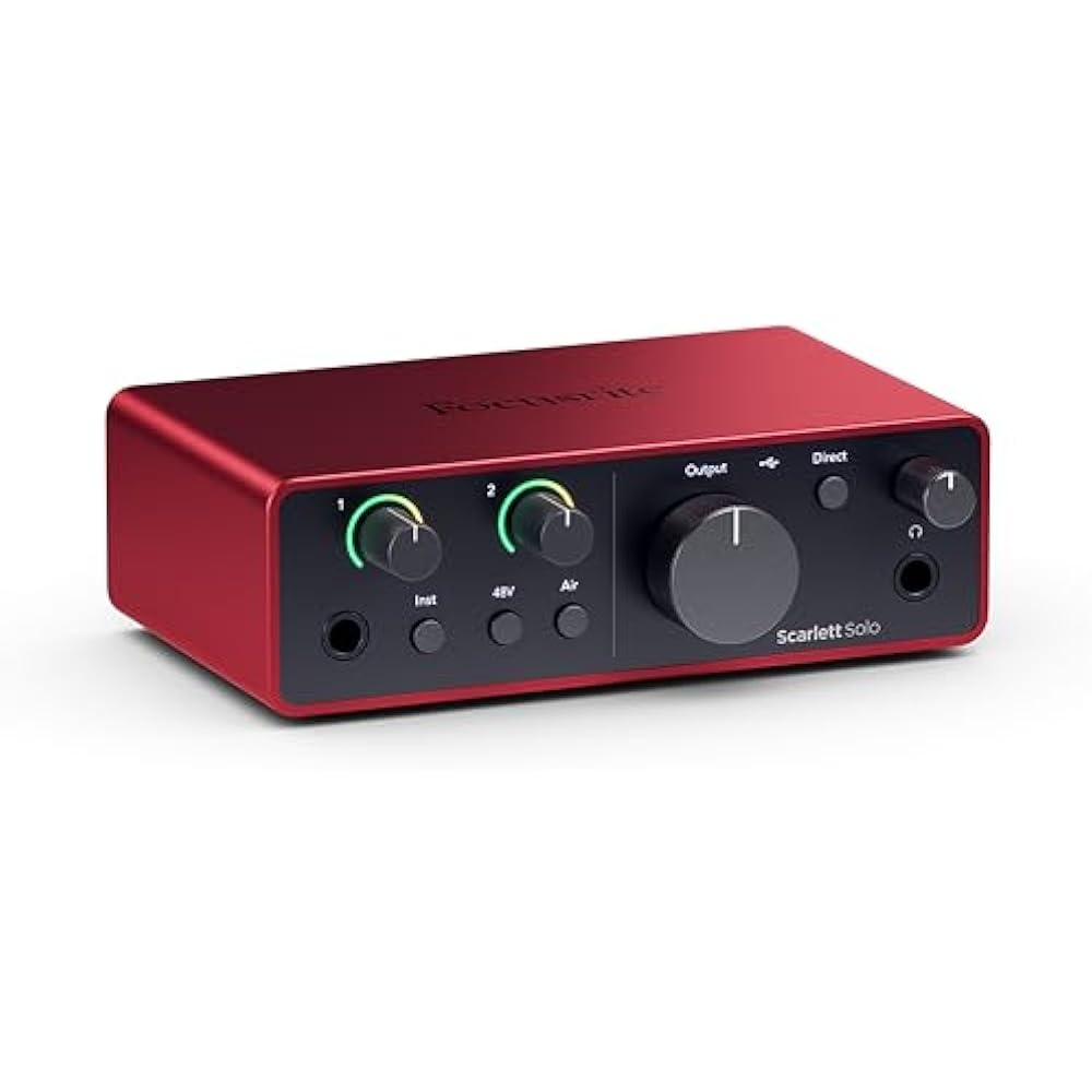 Focusrite Scarlett Solo 4-го поколения USB-аудиоинтерфейс для гитаристов, вокалистов и продю...