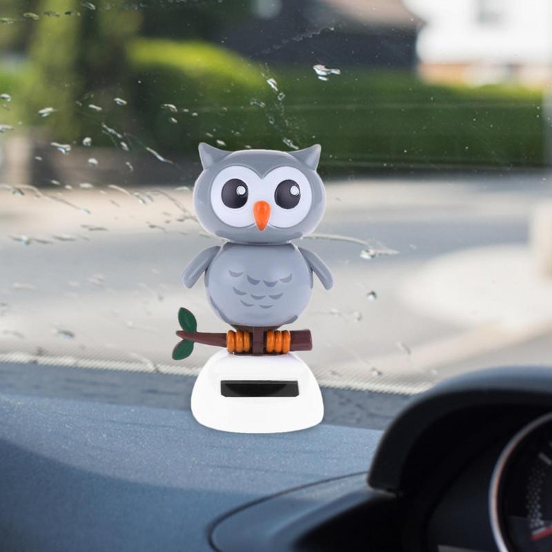 Украшение для автомобиля в виде совы Милые солнечные автомобильные аксессуары Украшения для приборной панели Украшение для приборной панели автомобиля в виде совы с качающейся головой Автомобильные аксессуары