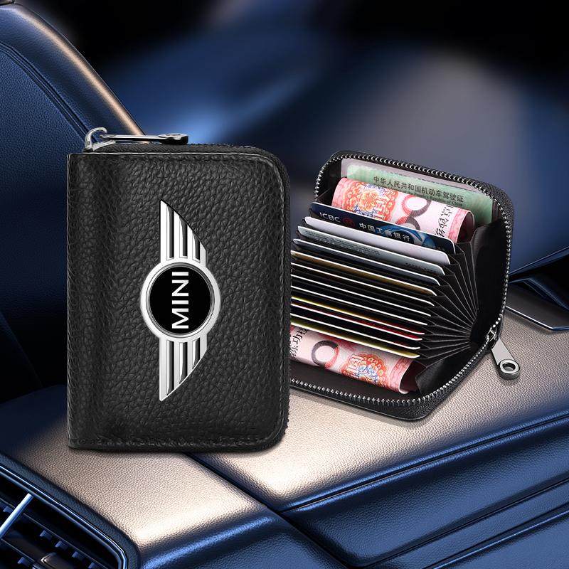 Leather Car Driver's License ID Card Bank Card Wallet Car Styling For BMW Mini Cooper F54 F55 F56 R56 R60 SONE Roadster Clubman Coupe