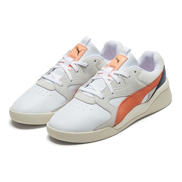 Puma Aeon Heritage Sports Универсальные Замшевые Нескользящие Прочные Низкие Кроссовки для Марафона Женские кроссовки Белый Оранжевый 370961-05