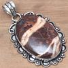Pendant Crazy Lace Agate Gemstone Valentine'Day Gifted Silver Jewelry 2.5"