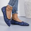 Spring and Autumn Footwear Plus Size Round Head Shallow Shoes Women's Shoes Leopard Print Flat-bottomed Pointed Comfortable and Casual.