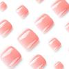 24pcs Foot Nails Tips Toe Nails Short French Full Cover Pink Gradient Fake Toenails