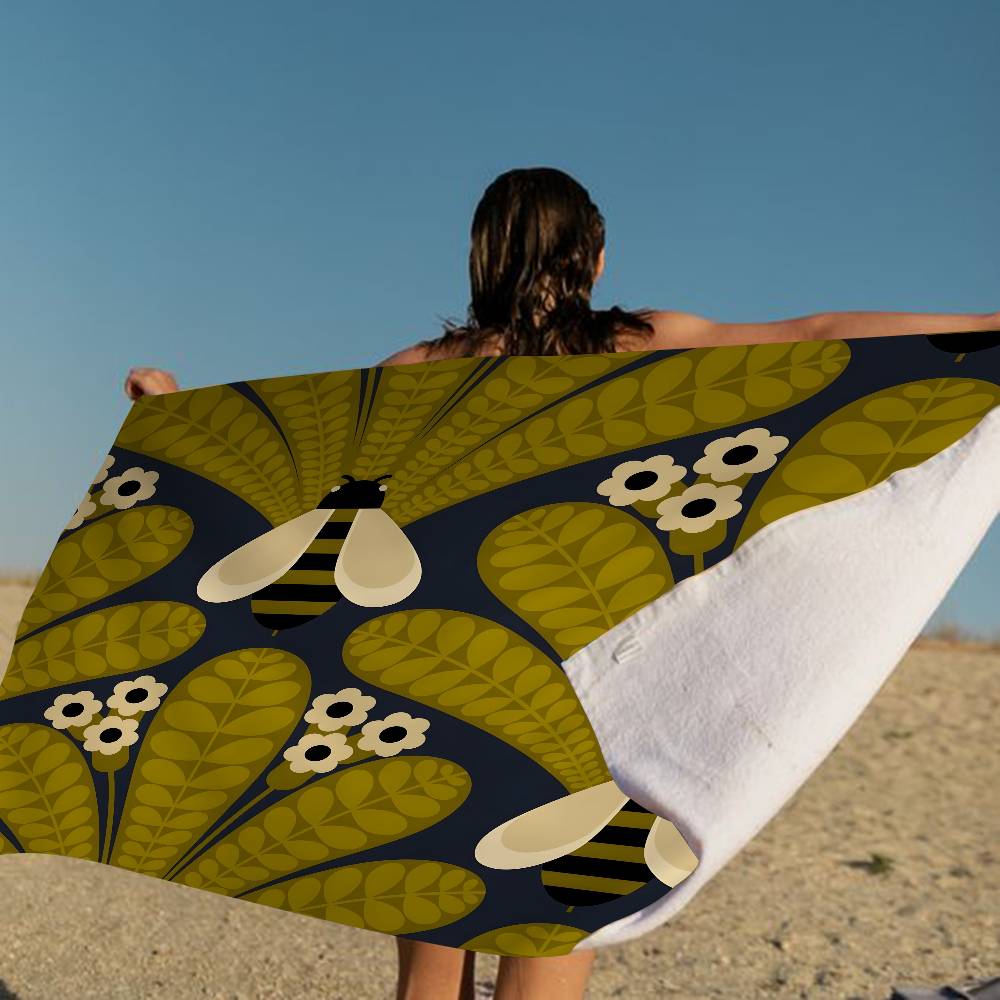 Orla Kiely Лист Цветок Большие Микрофибровые Пляжные Полотенца Быстросохнущее Полотенце Песок Пляжные Полотенца Полотенце для Бассейна Для Путешествий Плавание Бассейн Йога