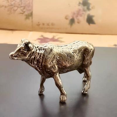 Латунный скот Мелкие украшения Миниатюры Фигурки Украшение для стола Статуэтка животного Украшение для дома