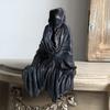Grim Reaper Figurine Gothic Black Robe Death Resin Statue Sculpture Home Office Desktop Bookshelf Decoration Ornament Halloween