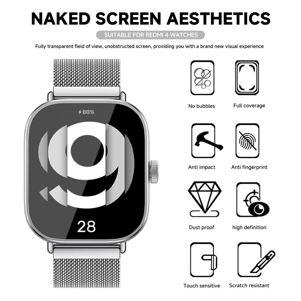 Tempered Glass for Xiaomi Redmi Watch 5 Active Smart Watch Screen Protector Anti-Scratch for Mi Redmi Watch 5 4 Prottiecve Film