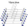 5/10pcs Metal Pants Racks Black/Blue Wind Proof Clothes Drying Trousers Wardrobe Clip Anti-slip Multi-purpose Skirt Racks TMZ