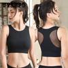 Sports Underwear Female Students Without Steel Ring Gathered Mesh Stitching Beauty Back Fitness Bra Shockproof Yoga Vest Gym Running Suspenders