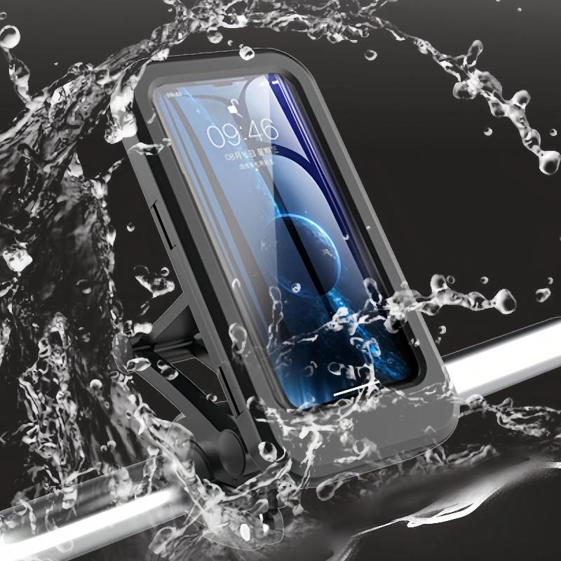Car-Mounted Phone Holder, Suitable For Motorcycles And Bicycles, Waterproof, Shockproof, With Adjustable Height