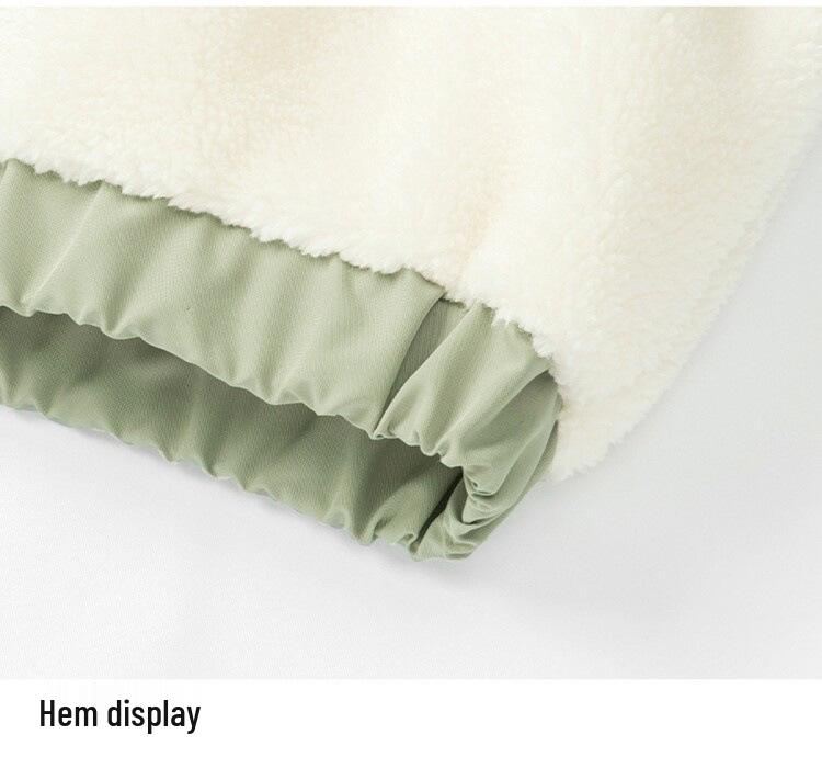 Модное пальто из натуральной шерсти ягненка в корейском стиле: Свободный, универсальный и мягкий для весны и осени