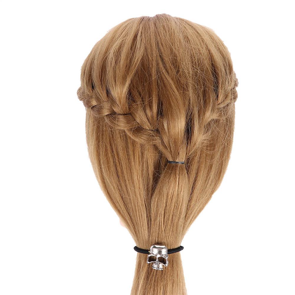 Halloween Costume Vintage Punk Girl Elastic Hair Rope Hairband Metal Skull Women