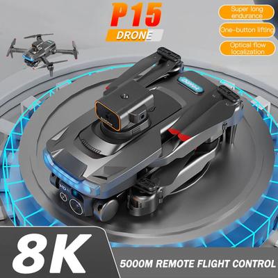 Новый P15 БПЛА 4K/8K Аэрофотосъемка Самолет HD Двойная камера Предотвращение препятствий Позиционирование Анти-столкновение Квадрокоптер Игрушечный самолет