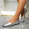 Осень Новые Туфли на Плоской Подошве Женские Квадратный Носок Мелкий Вырез Сшивание Мягкая Подошва Противоскользящие Износостойкие Низкие Туфли