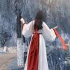 Женский костюм Hanfu в китайском стиле в стиле династий Вэй и Цзинь с перекрестным воротником и длиной до талии, комплект из 2 предметов
