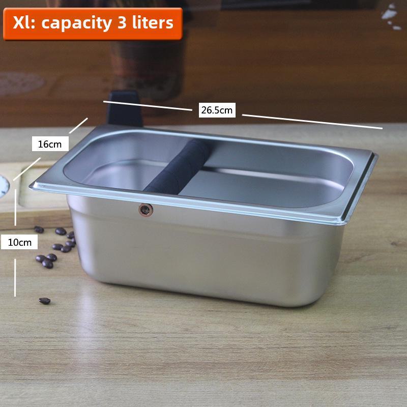 Stainless Steel Non-Slip Coffee Knock Box for Household Espresso Machines
