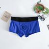Men Boxer Underwear Low Waist Breathable Design Front Opening Shorts Panties with Silicone Ring Daily Wear