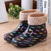 Water shoes low tube rain shoes women's fashion women's rain boots warm and rainproof removable pvc women's non-slip