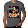 Galaxy Laser Eye Cat On Dinosaur On Pizza With Tacos Rainbow Classic Tshirt Anime T Shirts For Unisex Tshirt