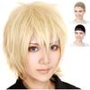 CaseEden Cosplay Wig, Short, 30cm, Heat-Resistant, Light Gold Blonde, with Two Wig Nets