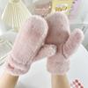 Plush Thicken Wither Warm Cashmere Gloves Imitation Rabbit Fur Women Girls Gloves Windproof Soft Full Fingers Mittens Gloves