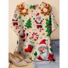 Women's summer round neck stretch T-shirt, three-dimensional Christmas gift doll full of digital printing patterns
