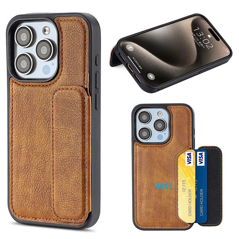 Apple 14 Pro Max Plug-in Leather Phone Case