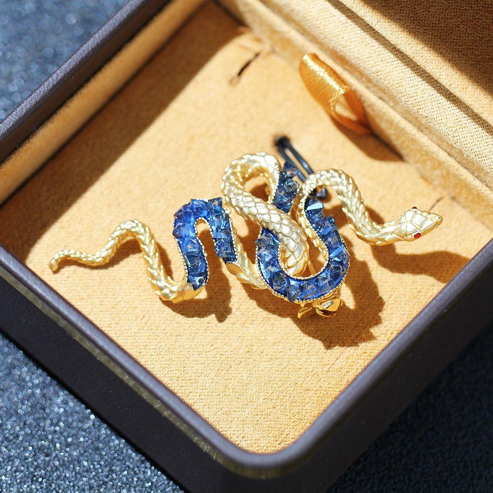 Sparkling Rhinestone Animal Collar Pins Minimalist Snake Lapel Pin  Snake New Year
