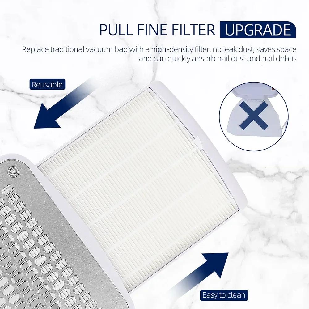 Профессиональный встроенный пылесборник для ногтей, настольный пылесос для ногтей, коллектор для маникюрного стола для гелевых ногтей, вытяжной вентилятор с фильтром