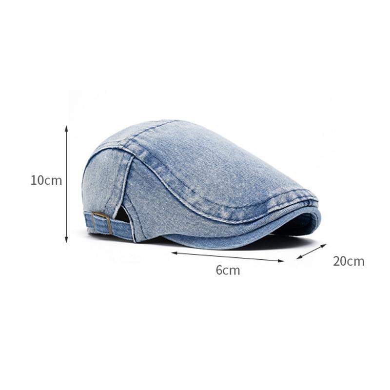 Men Denim Forward Cap Women's Spring Summer Cap Beret British Newsboy Cap