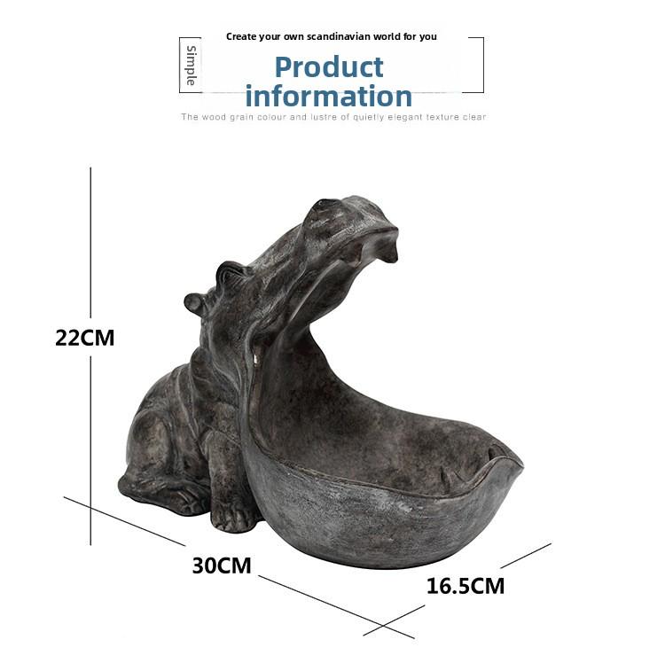 Hippo Ornament Nordic Creative Home Living Room Shoe Cabinet Porch Key Storage Box Desktop Sundries Storage Plate Jewelry