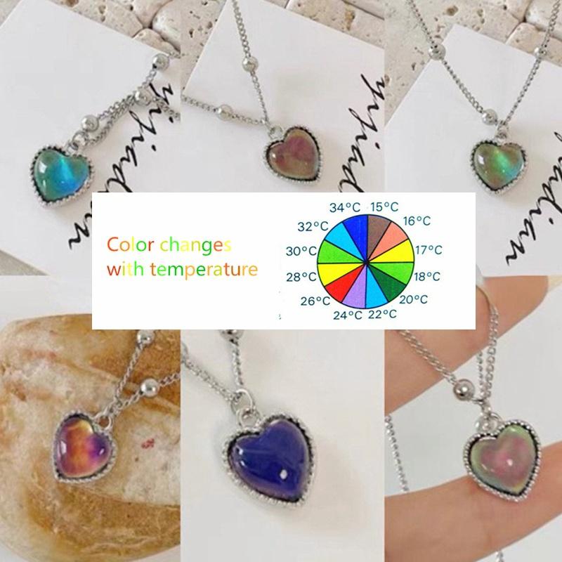 1 шт. термохромное ожерелье с подвеской «Любовь», женская модная цепочка на ключицу, подарок для пары