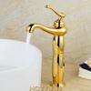 Bathroom Tall Basin Faucet Gold Brass Mixer Solid Copper Luxury Europe Style Tap Torneiras Para Banheiro Crane YT-5062