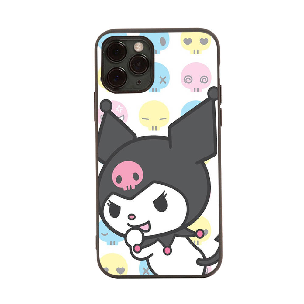 Чехол HK10 Cut Kuromi Black Sofe для iPhone 16 15 Plus 14 13 Pro 8 SE XR XS Max P30 Nova 5T Y5P Y6 Y7 Y8P Y9 Realme C30 C33 C31 VIVO Y36 V27