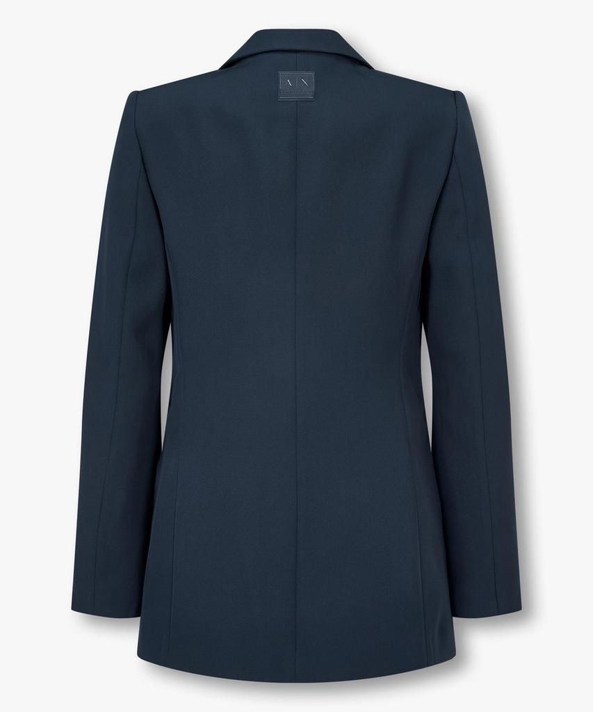 Armani Exchange Women'S Notched Lapel Poly Single Jacket _Navy_A425110510