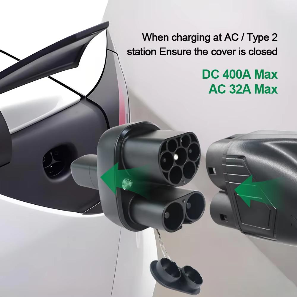 CCS2 To Tesla AC DC EV Charger Adapter 250A 1000V EV Car Converter Tesla Car Charger For Model 3 Y X S