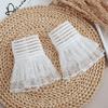 Women Detachable Sleeve Fake Cuffs Female Lace Thin Pleated Flare Sleeve False Cuffs Ruffles Wristband Decorative Accessory