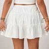 Women's Plus Size Ruffle Flared Skirts Elastic Waist Flowy Skirt With Lined Shorts