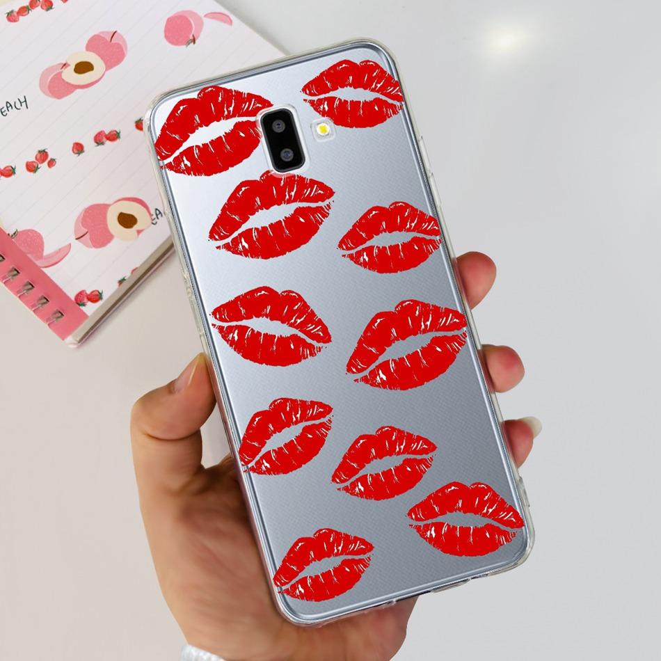 Чехол для Samsung Galaxy J6 Plus Samsung J6 2018 J 6 J6Plus J610F J600F Элегантная Печать Мягкий Силикон ТПУ Прозрачная Задняя Крышка Телефона