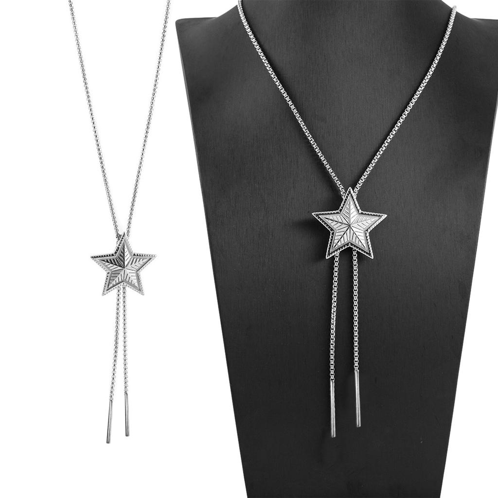 Кулон в стиле боло, стильное ожерелье, такое же ожерелье, как у инфлюенсеров, стильный чокер со сверкающим лариатом в виде звезды